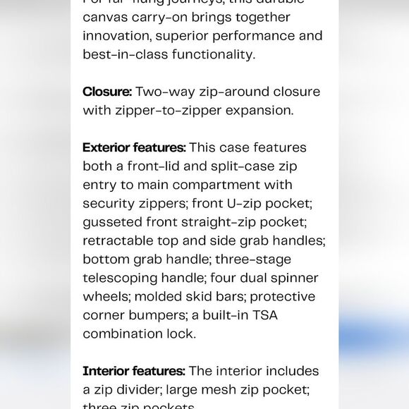 Tumi Merge International Front Lid 4-Wheeled Carry On Luggage - Picture 9 of 15